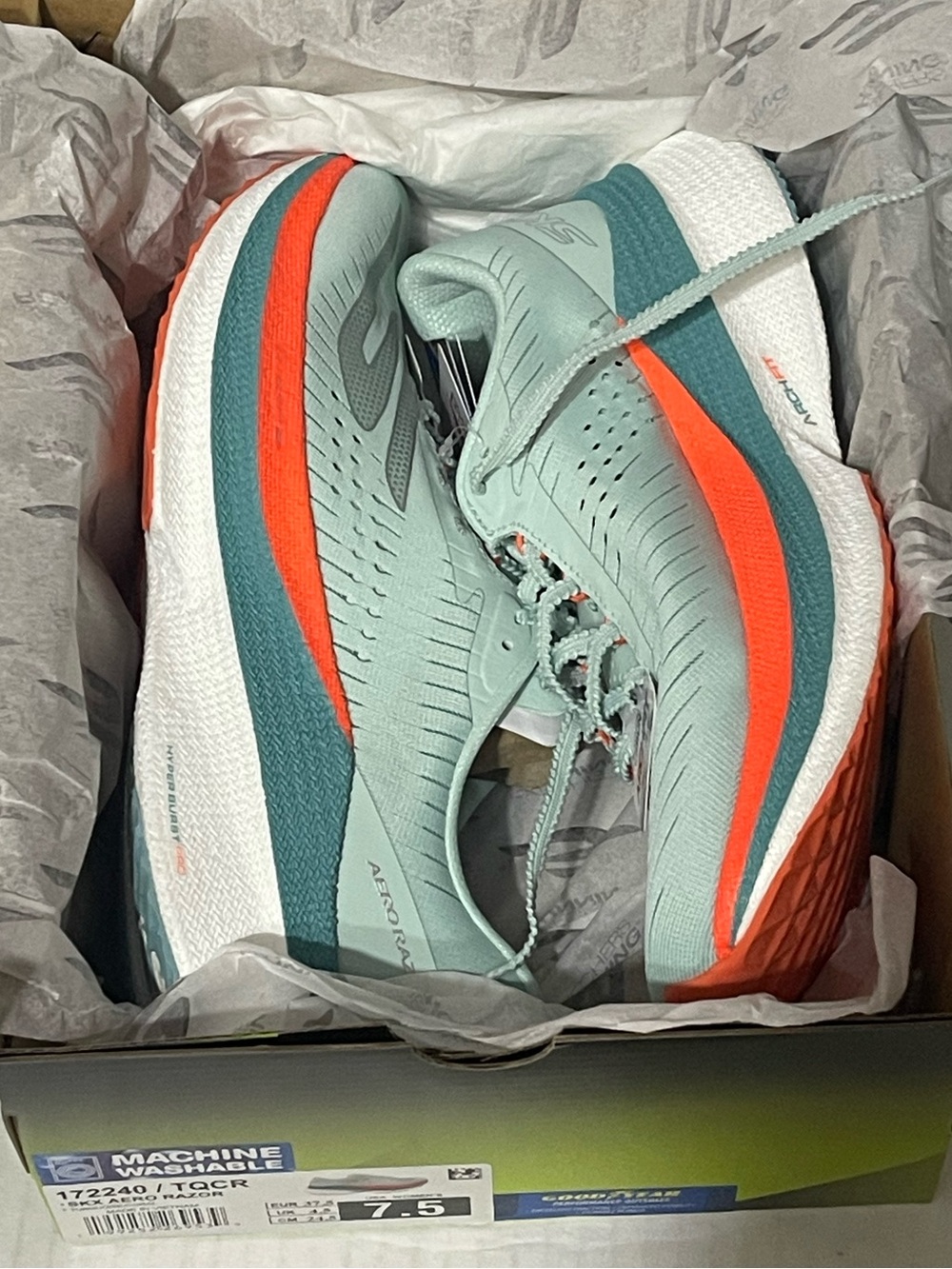 Skechers Aero Razor - Women’s 7.5 - Turquoise/Coral - NIB